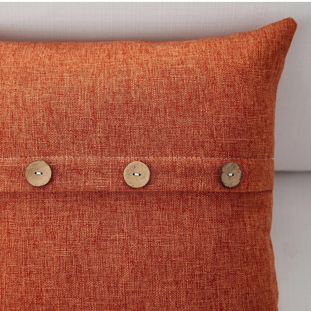💜Meekio Set of 2 Fall Pillow Covers with Coconut Buttons Size:18X18 - Picture 3 of 5